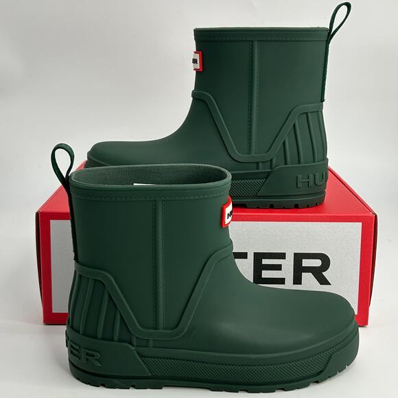 NEW Hunter Big Kid Size 4 Green Short Rain boot waterproof booties Slip on NWT - Picture 2 of 7